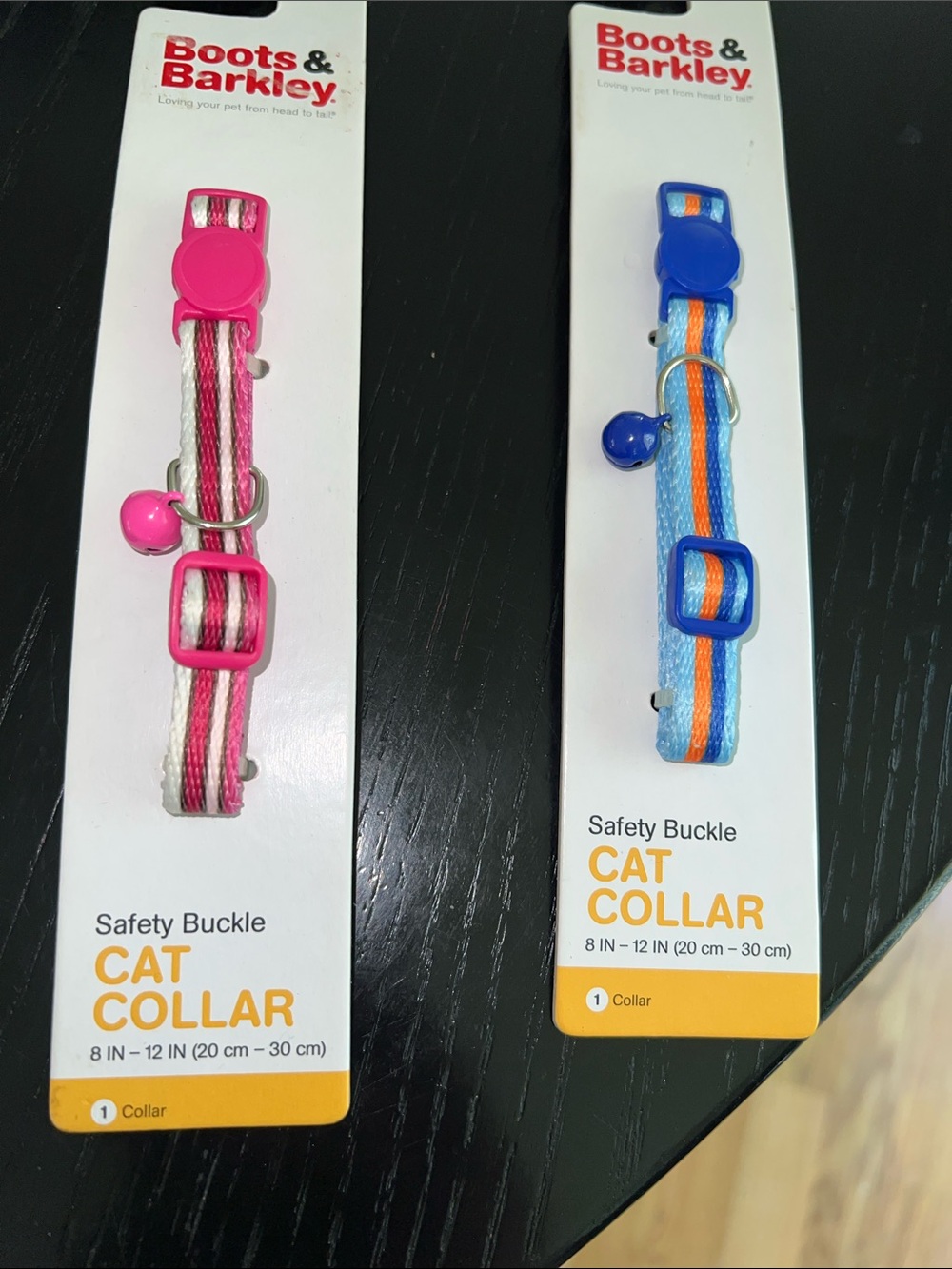 Boots & Barkley  Cat Collar - Pink and Blue Striped Set